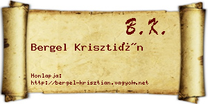 Bergel Krisztián névjegykártya